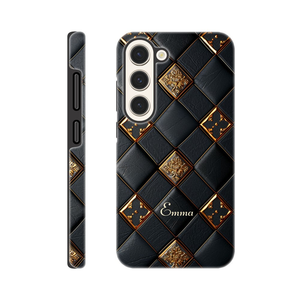 Luxury Checkers Pattern Phone Case for Samsung Galaxy S23, S22 Ultra, S21, S20, Custom Design Galaxy S23