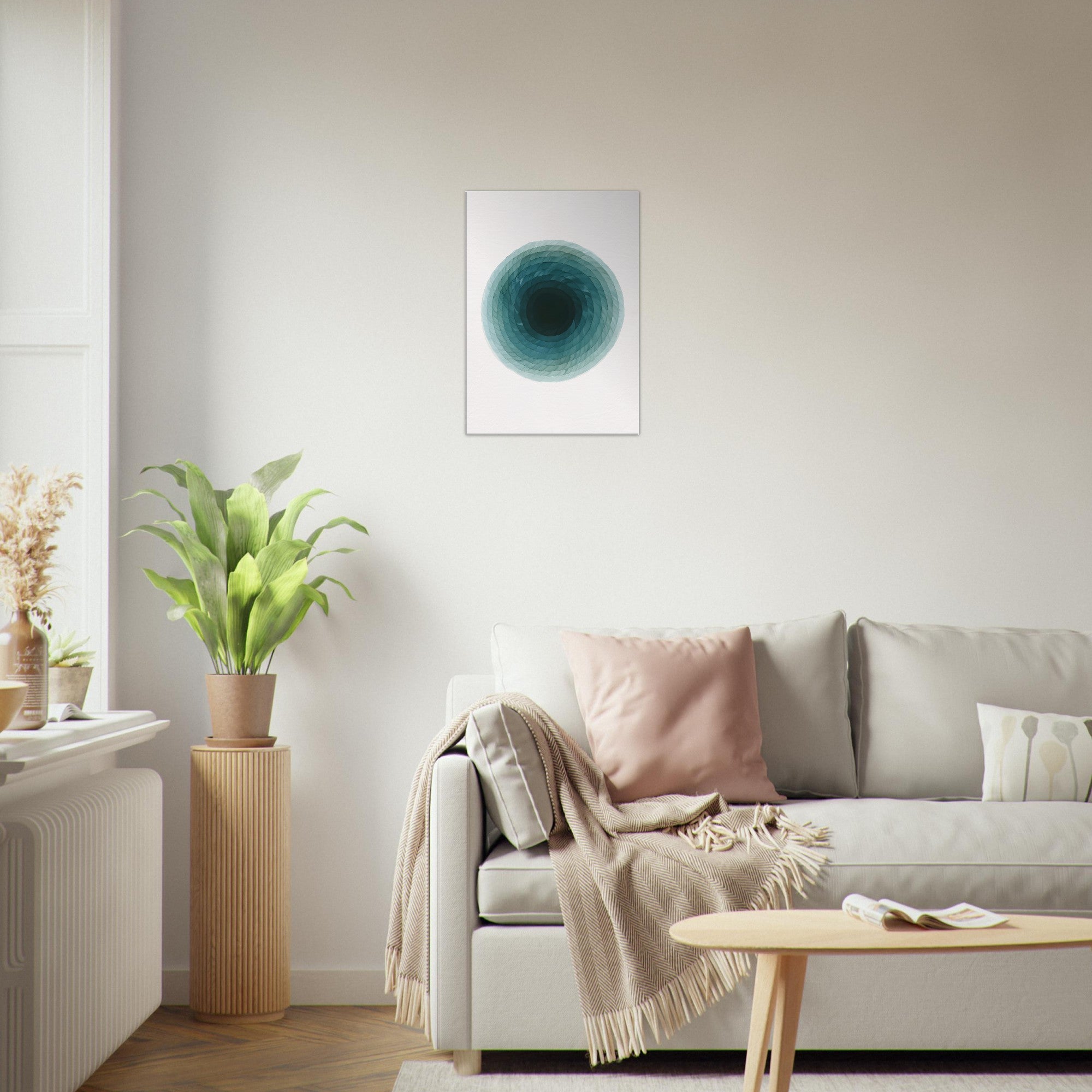 Deep Tranquility Canvas – Abstract Watercolor Spiral Art Print - Slim Canvas - Wall Art