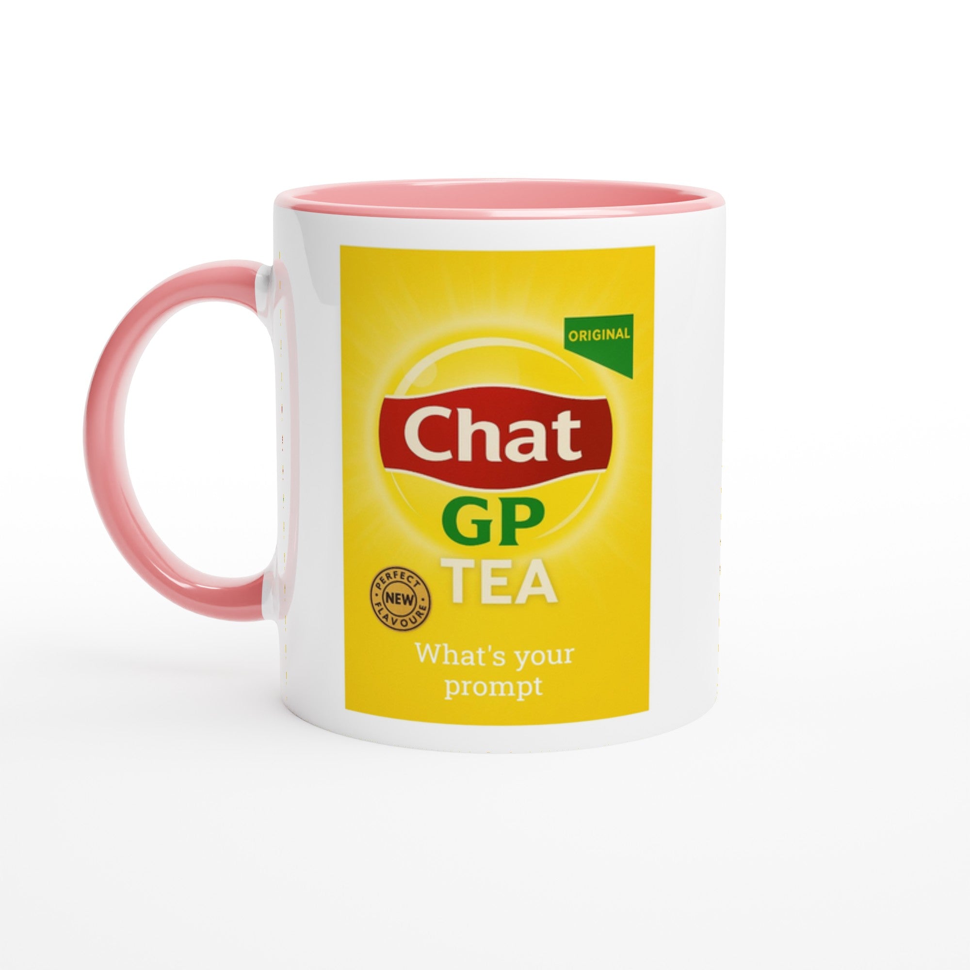 Chat GP Tea Mug - Perfect Gift for AI Lovers & ChatGPT Fans - 11oz Ceramic Coffee Cup Ceramic Pink