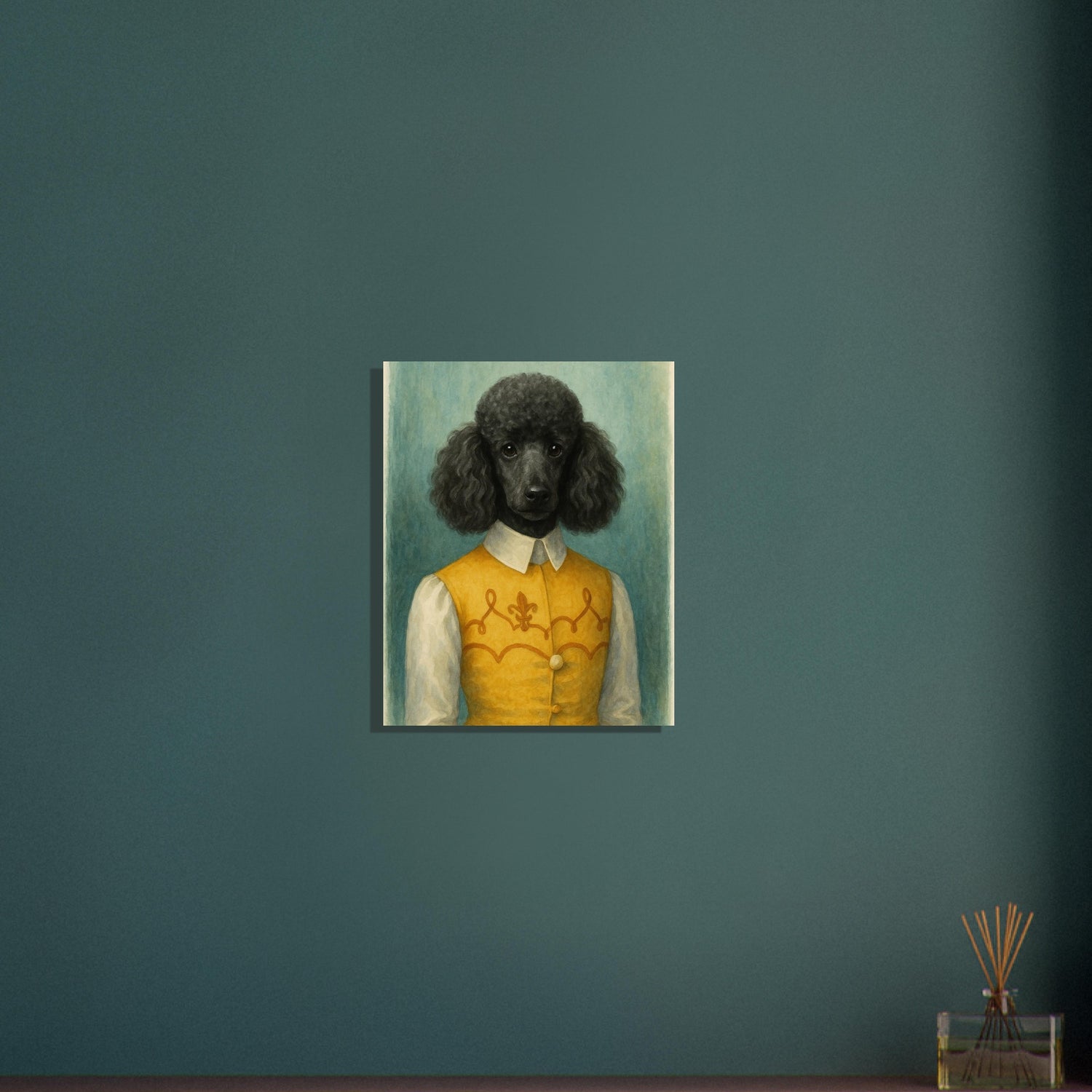 Noble Nuzzles – Elegant Poodle Portrait Poster (A3 Size | Vertical | Textured Art Print | Wall Art) 40x50 cm 16x20″