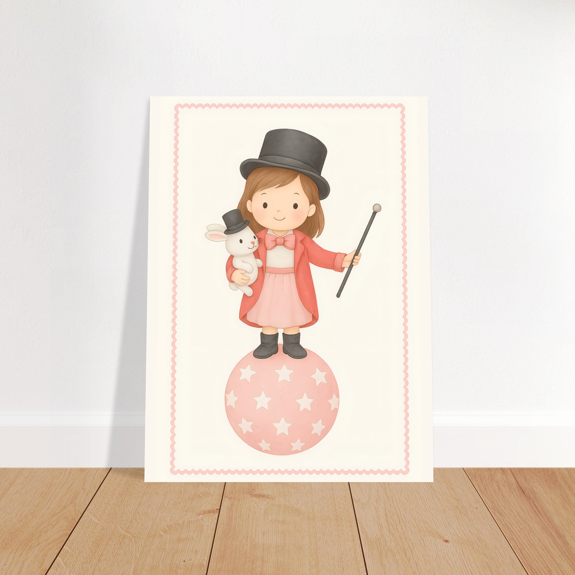 Whimsical Circus Girl Poster - Classic Wall Art for Kids Nursery - Fun & Playful Decor Print 30x40 cm 12x16″