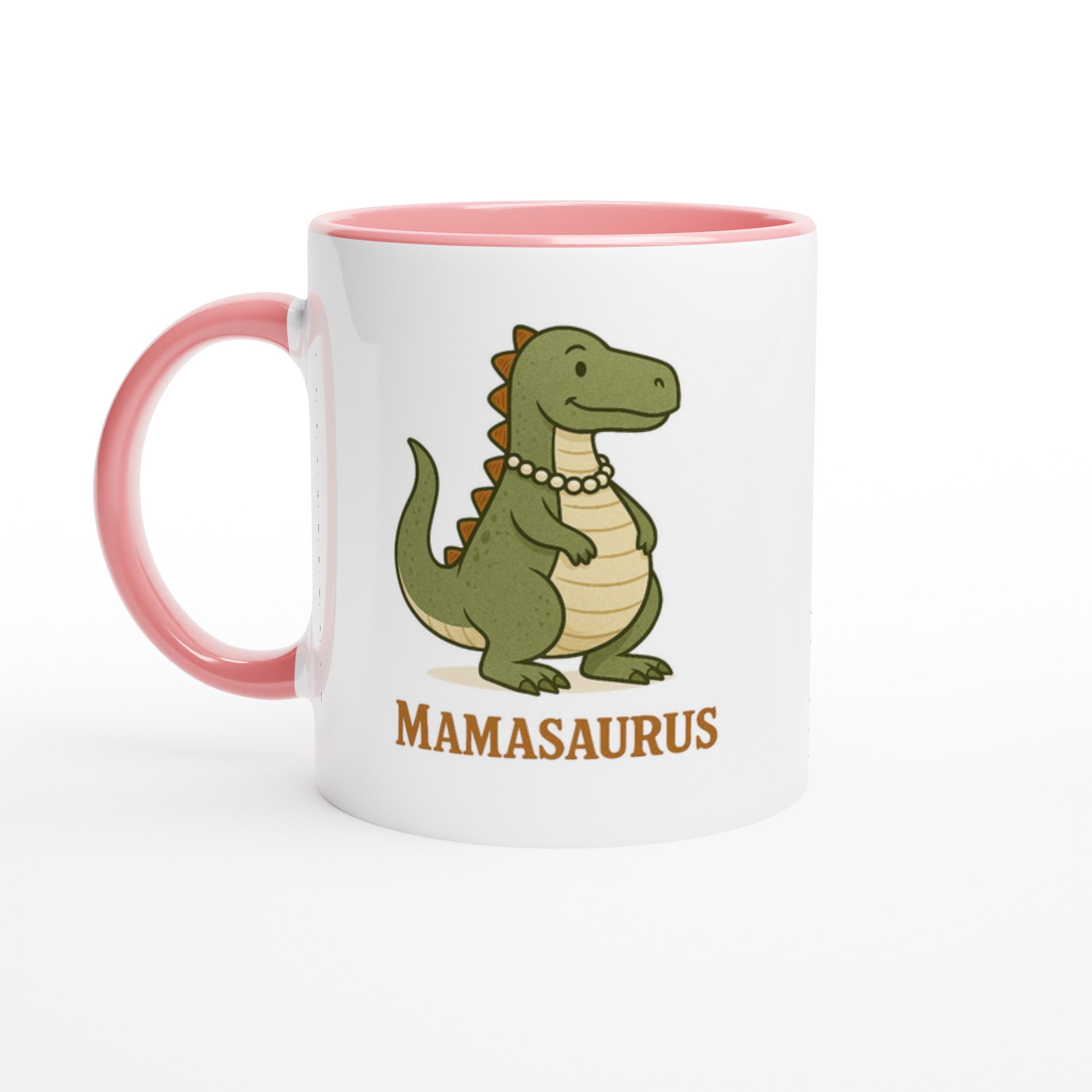 Mamasaurus Mug - Cute Dinosaur Coffee Cup - Perfect Gift for Moms Ceramic Pink
