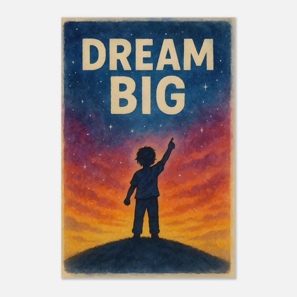 Dream Big Poster - Motivational Art - Kids Room Wall Art - Growth Mindset Art | Wall Art | Printable Poster | Home Decor | Minimalist Print 60x90 cm 24x36″