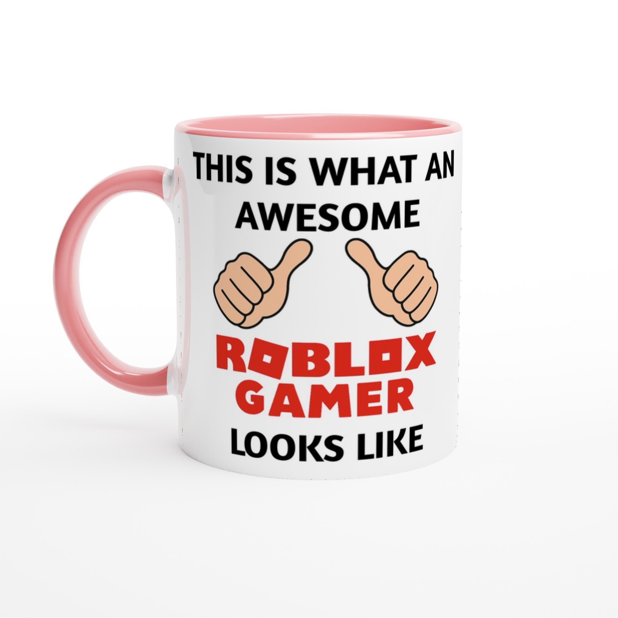 Roblox Gamer Mug – Funny Gift for Kids & Teens – This Is What an Awesome Roblox Gamer Looks Like – 11oz Coffee Cup for Gamers Ceramic Pink