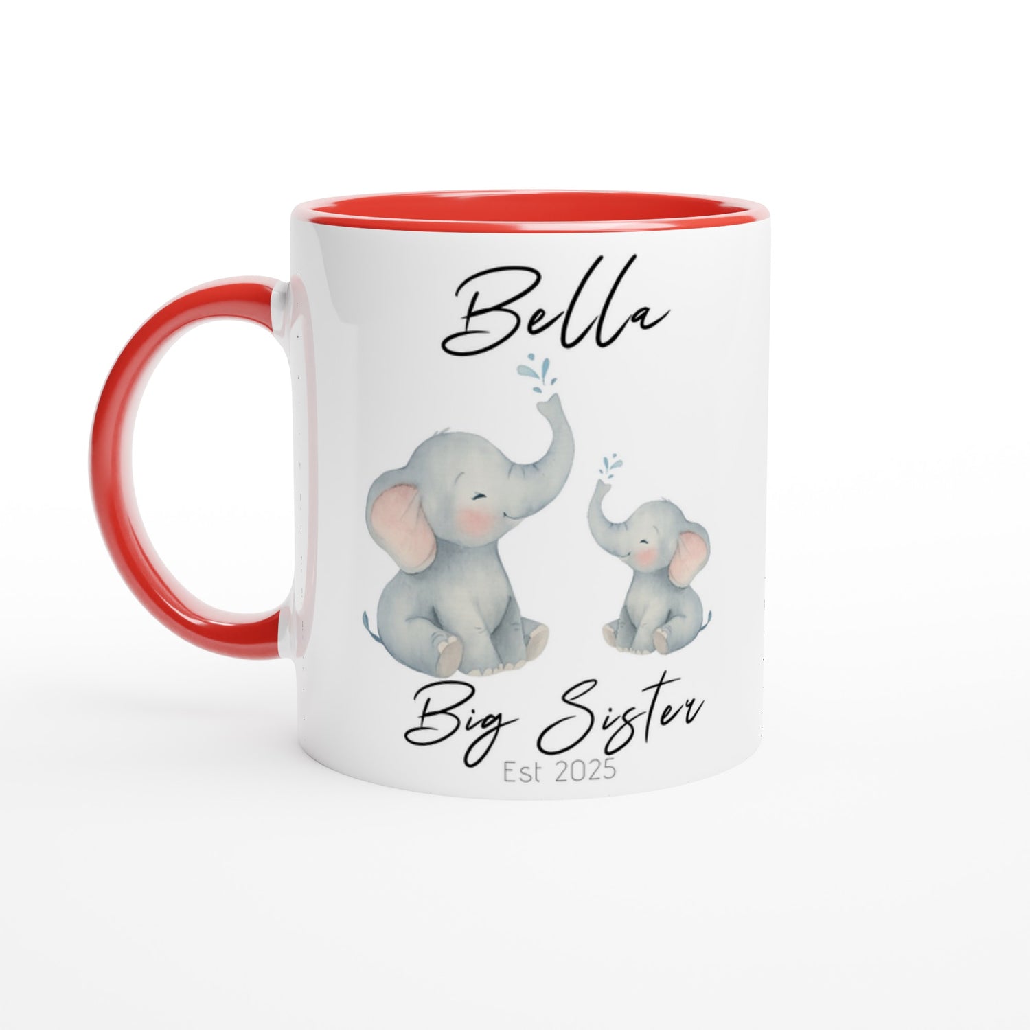 Big Sister Mug - Custom Pregnancy Announcement Gift - 11oz Ceramic Coffee Cup Ceramic Red