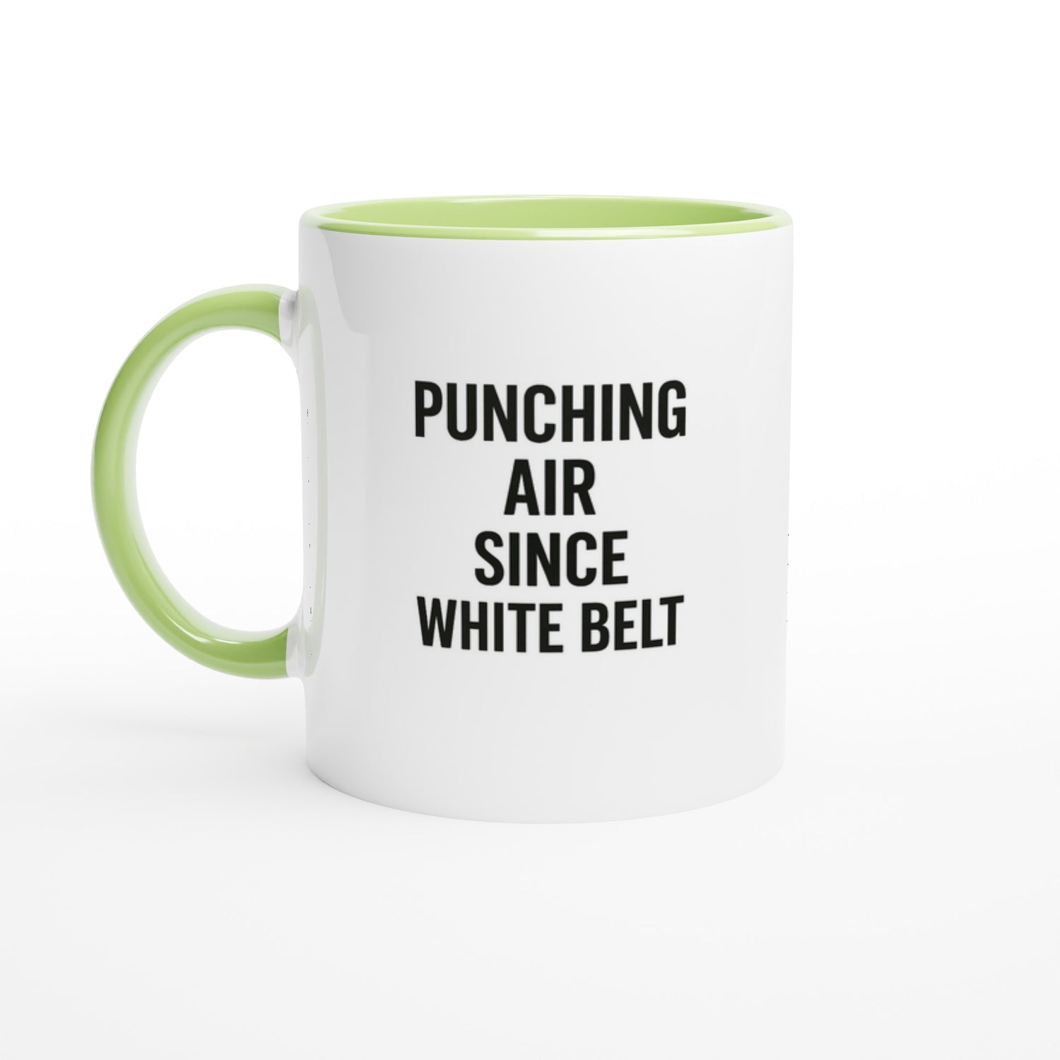 Punching Air Since White Belt - Funny Karate Mug for Students & Sensei Gift Ceramic Green