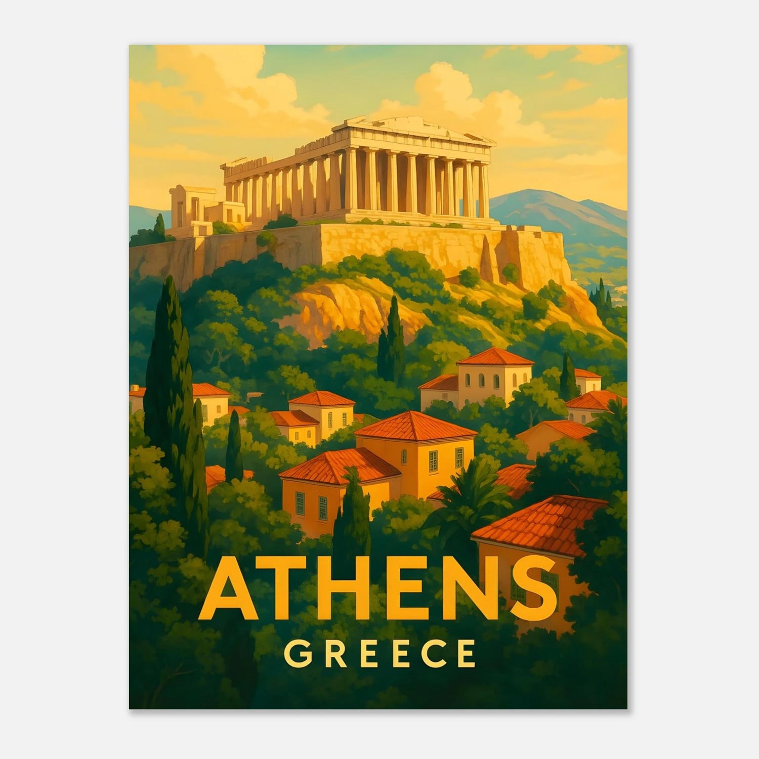 Athens Greece Travel Poster 75x100 cm 30x40″