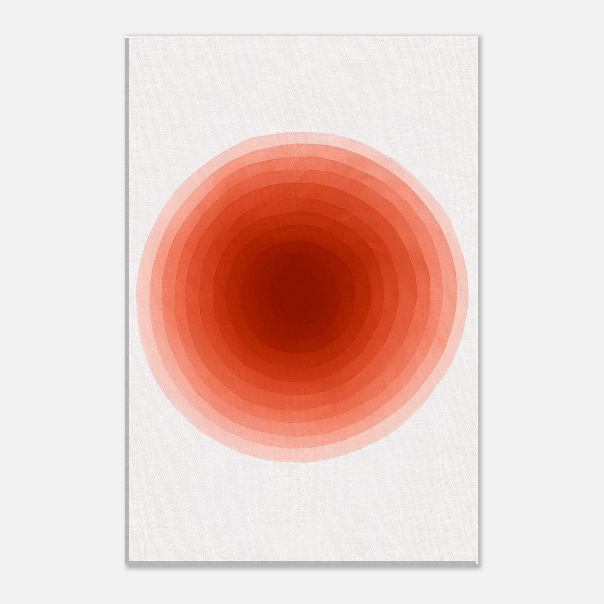 Crimson Pulse – Abstract Red Watercolor Circle Print - Slim Canvas - Wall Art 30x45 cm 12x18″