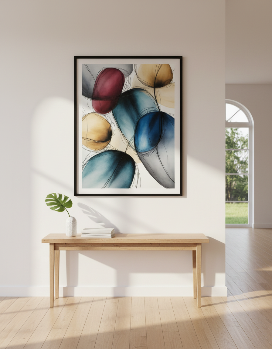 Abstract Geometric Shapes Art Print | Modern Wall Art