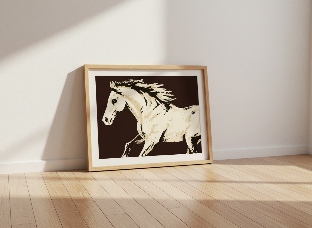 Abstract Horse Wall Art Print | Farmhouse Living Room Decor | Minimalist Horse Poster | Animal Art Print | Equine Art