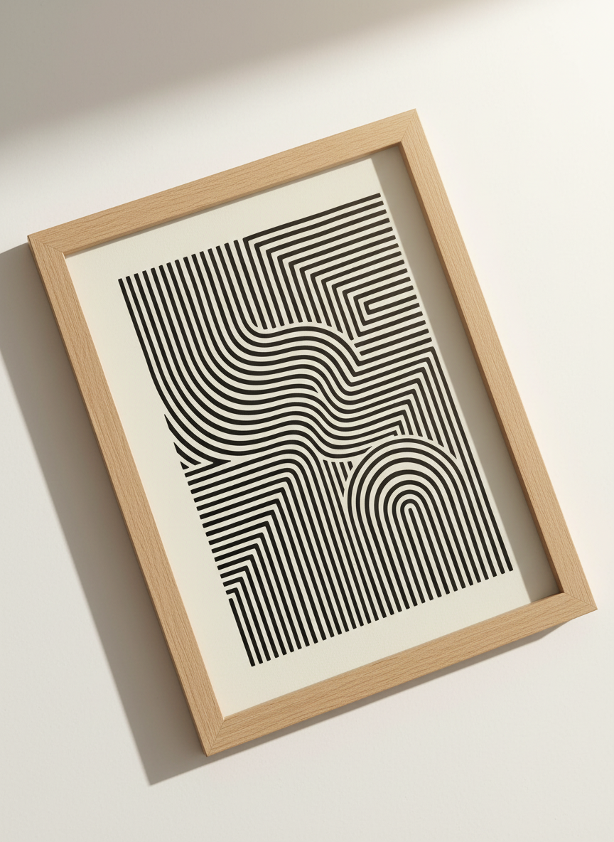 Minimalist Abstract Geometric Wall Art Print | Modern Living Room Decor | Mid Century Aesthetic Poster