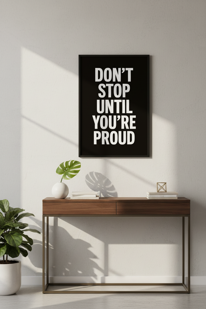 Motivational Quote Wall Art Print | Office & Gym Decor | Minimalist Inspirational Poster | Don&