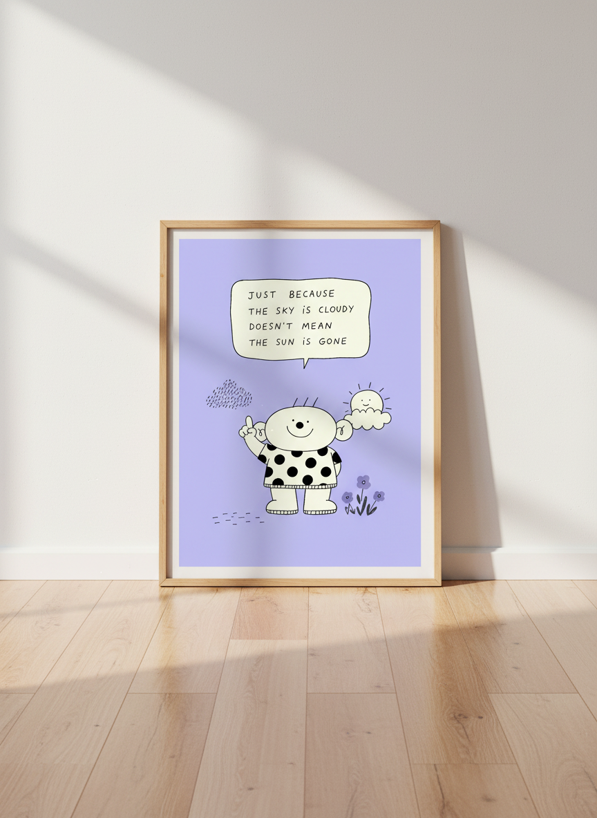 Positive Quote Art Print | Kids Room Decor, Aesthetic Wall Art Poster