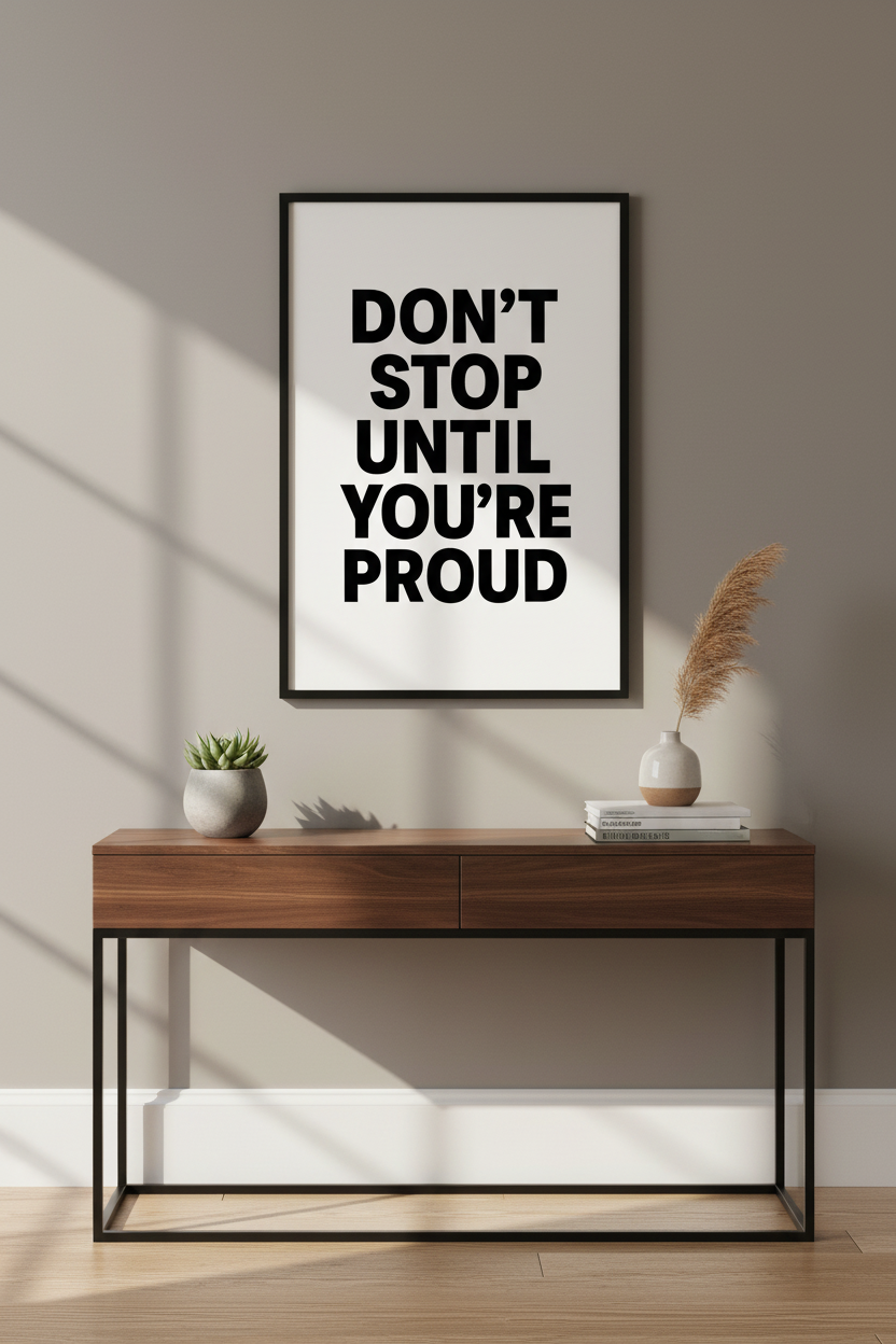 Minimalist Motivational Wall Art Print | Office Gym Decor | Inspiring Quote Poster | Don&