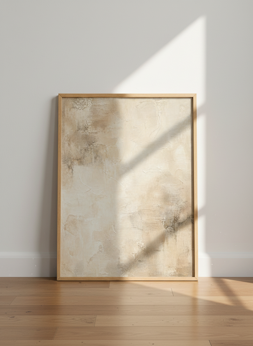 Abstract Textured Neutral Wall Art Print | Minimalist Living Room Decor | Beige Aesthetic Poster | Earth Tone Canvas Picture