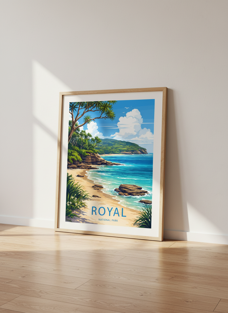 Royal National Park Wall Art | Coastal Beach Poster, Australia Travel Decor