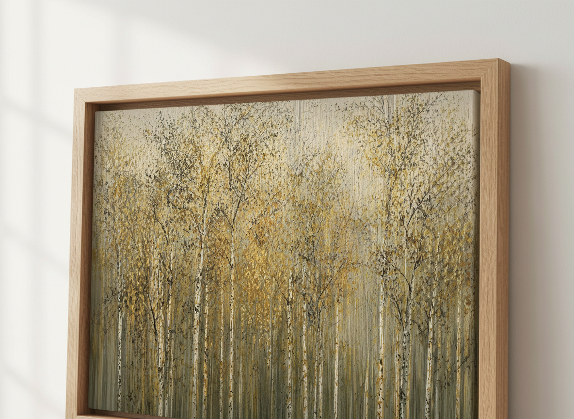 Abstract Birch Trees Wall Art Print | Woodland Forest Decor | Modern Landscape Poster
