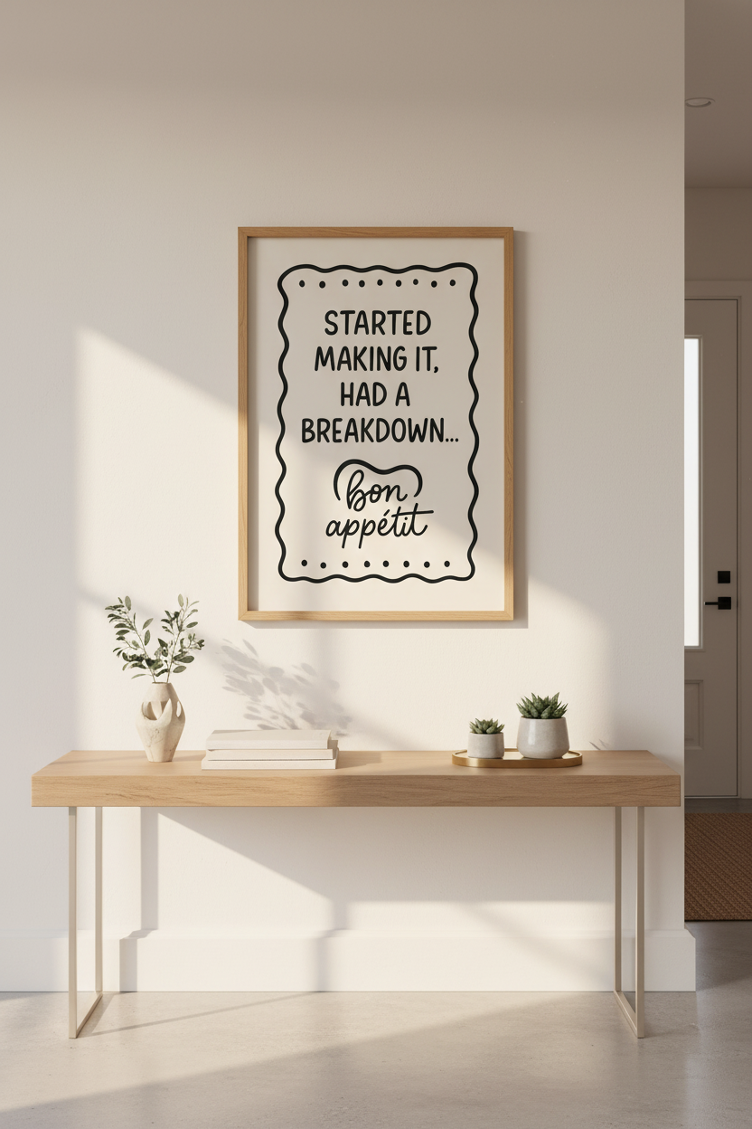 Funny Kitchen Quote Wall Art Print | Dining Room Decor | Humorous Cooking Poster | Chef Gift Idea | Bon Appetit Print