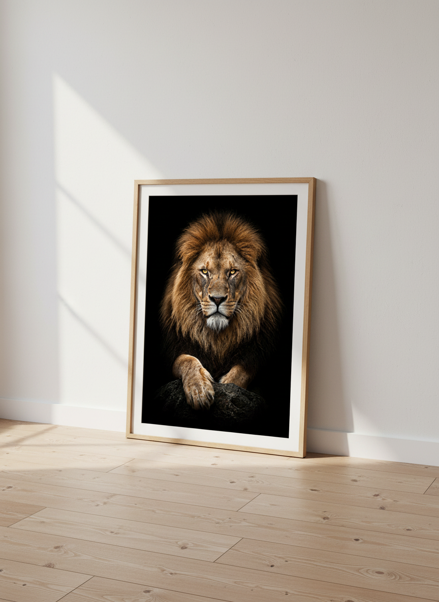 Majestic Lion Wall Art Print | Living Room Decor | Safari Animal Poster | Wildlife Photography | Lion King Art | African Landscape