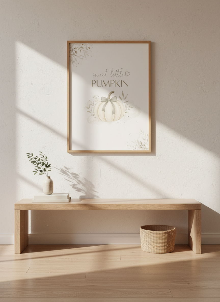 Sweet Little Pumpkin Print | Baby Shower Decor | Neutral Nursery Art | Autumn Gift