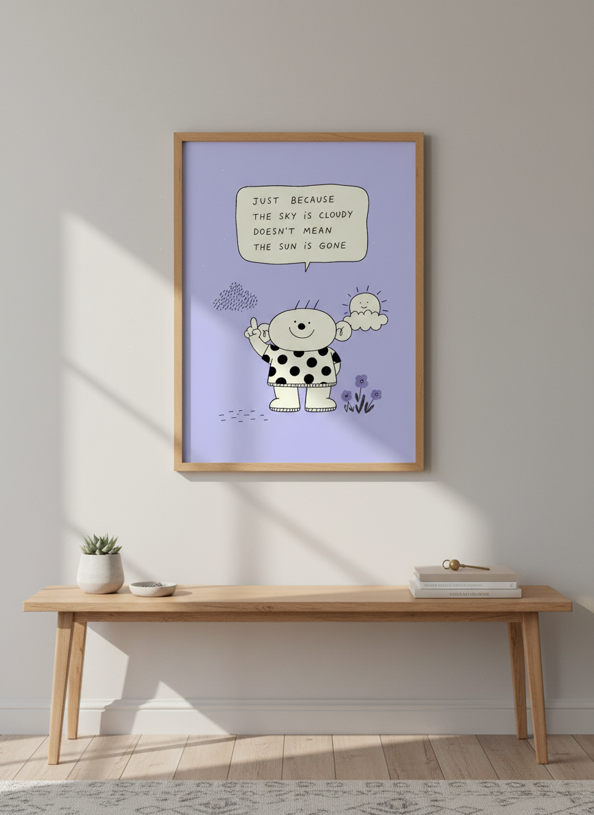 Positive Quote Art Print | Kids Room Decor, Aesthetic Wall Art Poster