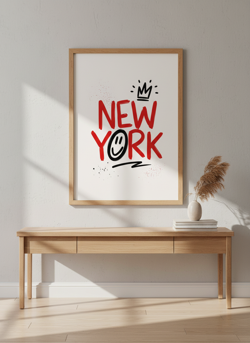 New York Graffiti Art Print | NYC Street Style Decor | Modern Pop Art Poster