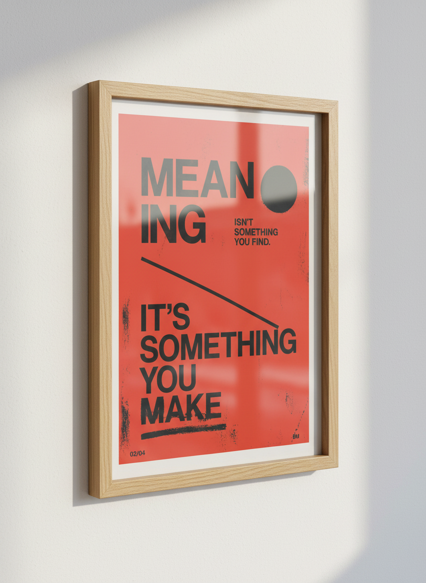 Meaning Quote Wall Art | Red Black Typographic Poster Print | Office Decor, Gift