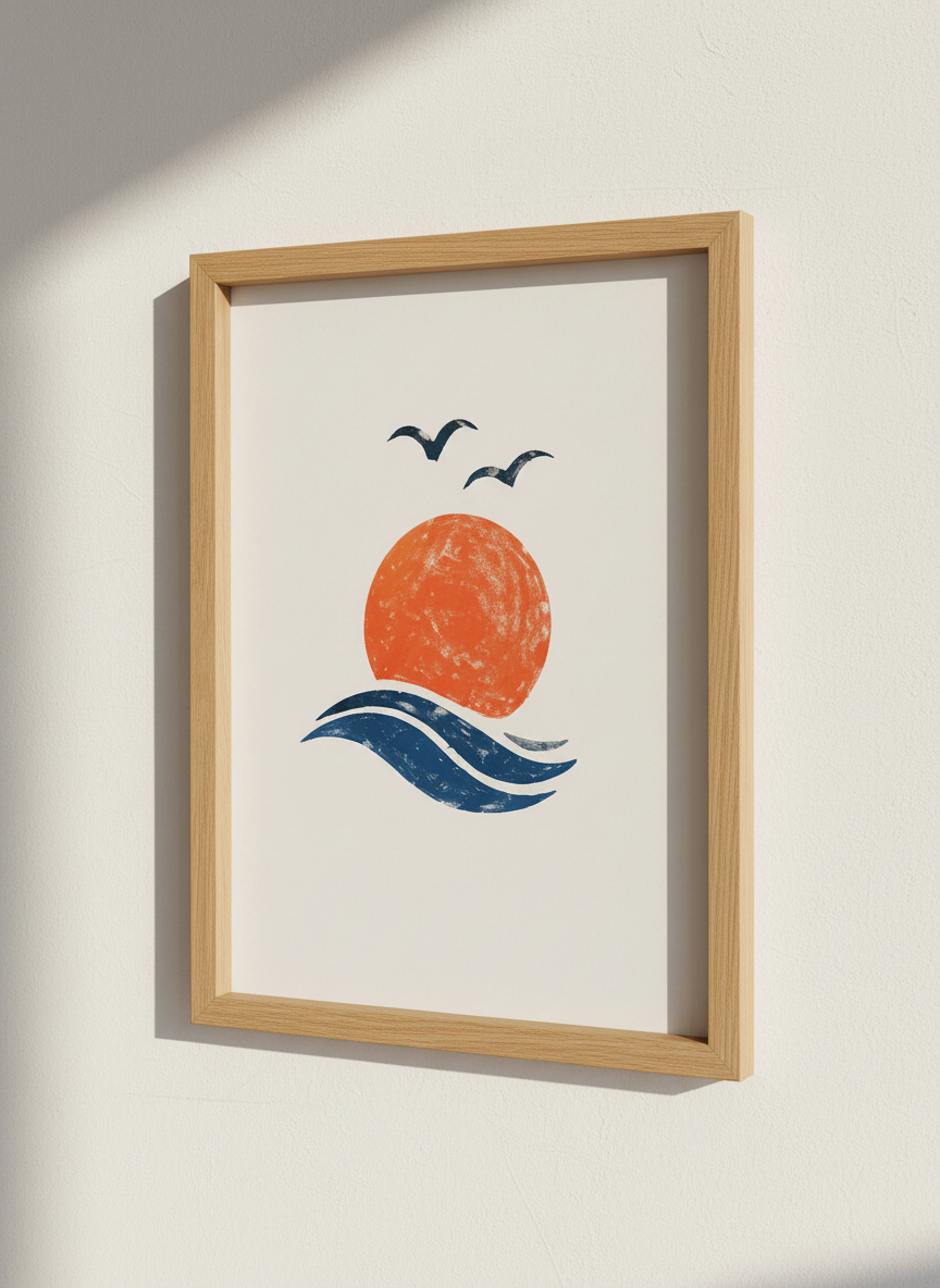 Rustic Aegean Coast Print | Mediterranean Wall Art, Greece Decor | Boho Travel Art Gift