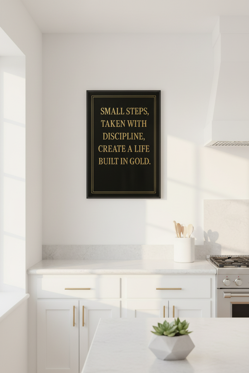 Minimalist Motivational Wall Art Print | Office Decor | Gold Quote Poster | Entrepreneur Gift | Inspirational Success Wall Art