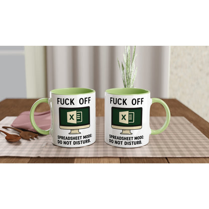 F*ck Off - Spreadsheet Mode: Do Not Disturb Mug, Excel Spreadsheet Gift, Office Humor, 11oz, Funny Accountant, PMO, Data Analyst Coffee Cup