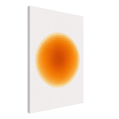 Solar Bloom - Radiant Orange Canvas - Abstract Watercolor Spiral Art Print - Slim Canvas - Wall Art