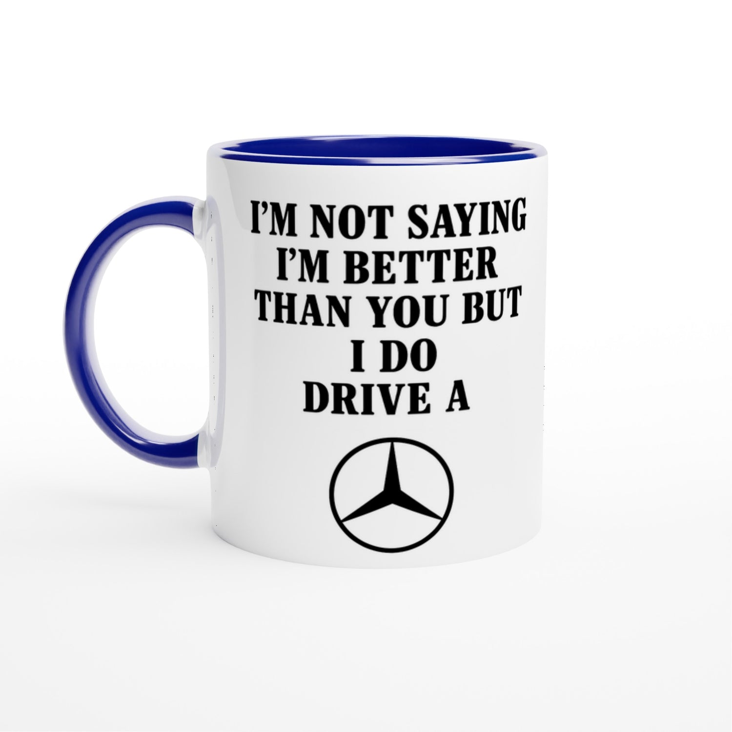 Personalized Mercedes Benz Mug - Custom Car Lover Gift - 11oz Ceramic Mug in Colors Ceramic Blue