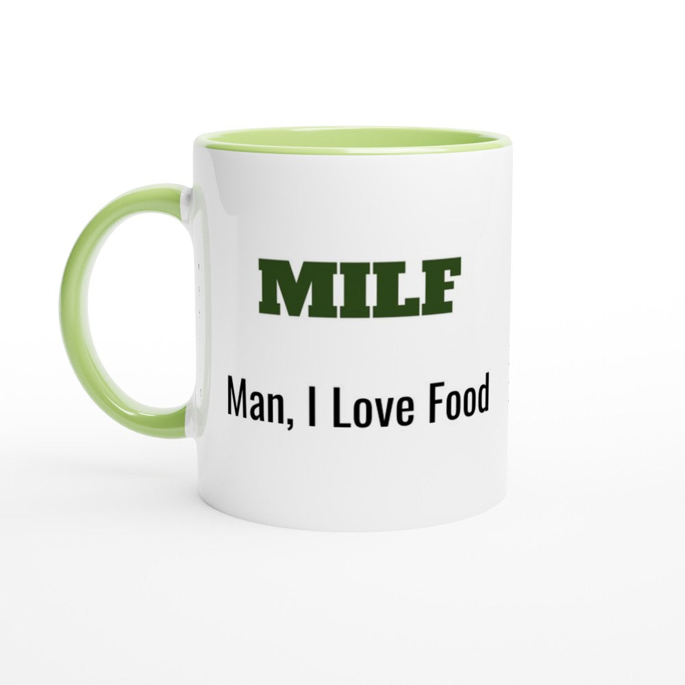 MILF Coffee Mug - Man I Love Food - Funny Humorous Gift - 11oz Ceramic Cup Ceramic Green