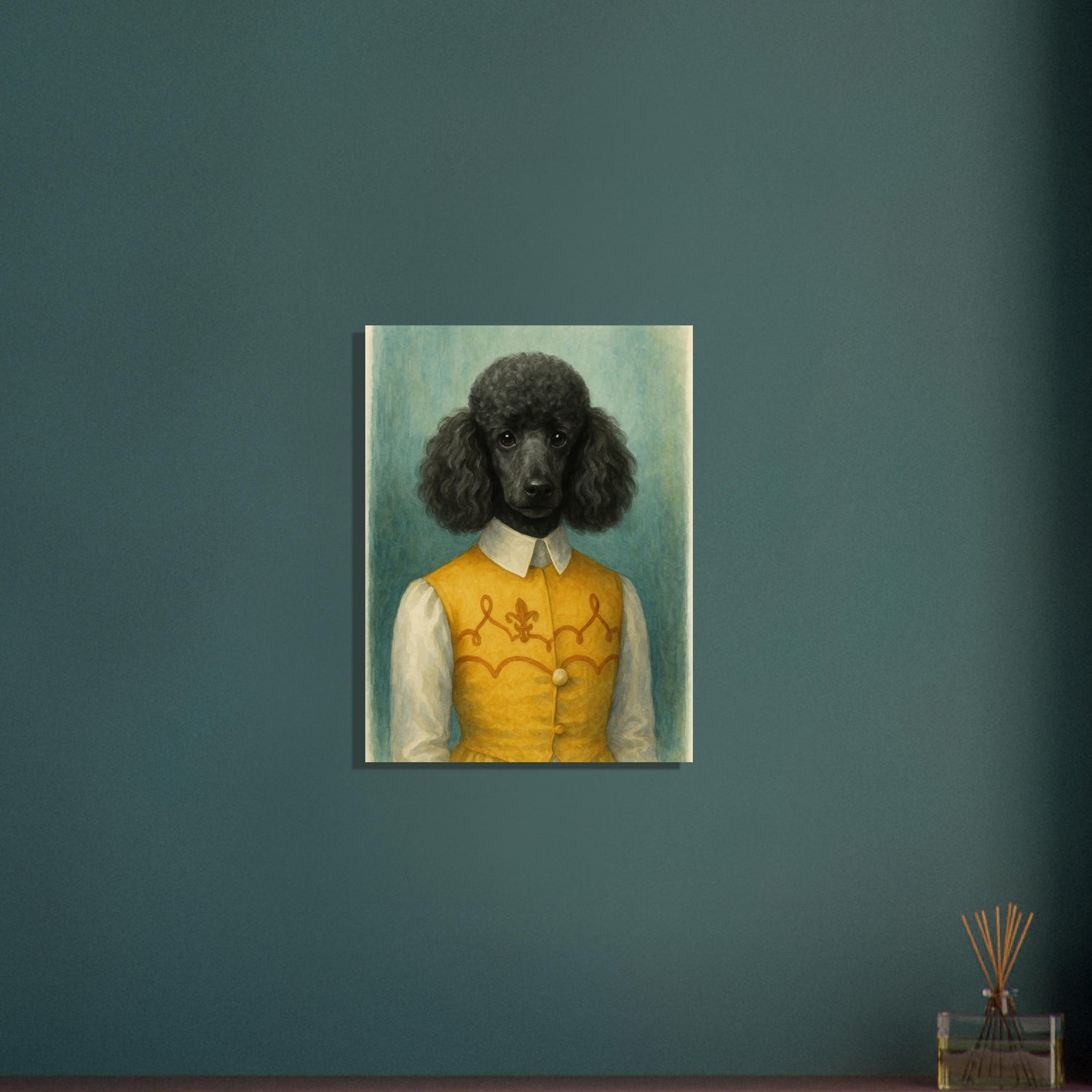 Noble Nuzzles – Elegant Poodle Portrait Poster (A3 Size | Vertical | Textured Art Print | Wall Art) 45x60 cm 18x24″