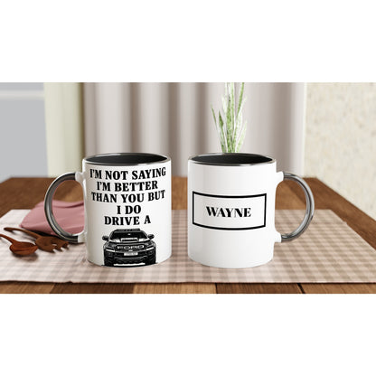 Personalized Ford Ranger Wildtrak Mug - Modified Car Lover Dad Gift 11oz - Add Your Own Name and Number Plate Ceramic Black