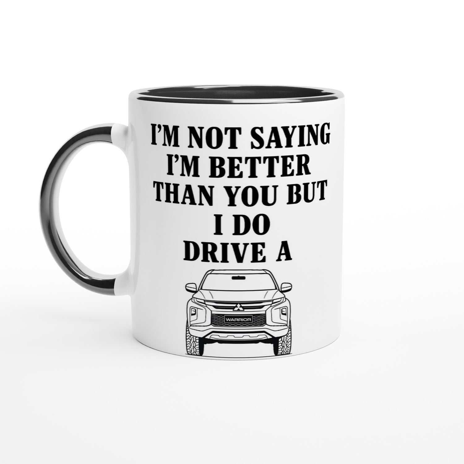 Personalized Mitsubishi Warrior Mug - 11oz Car Lover Gift - Custom Colors &amp; Design Ceramic Black