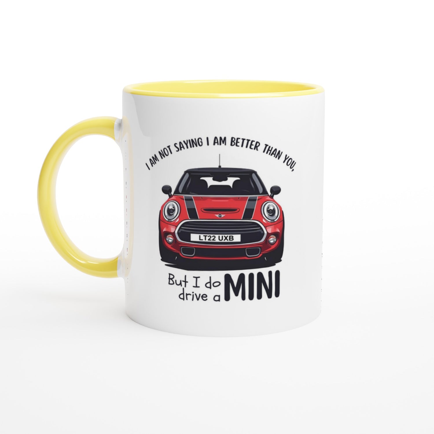 Cool Mini Cooper Mug - Funny Custom Car Gift - 11oz Ceramic Coffee Cup Ceramic Yellow