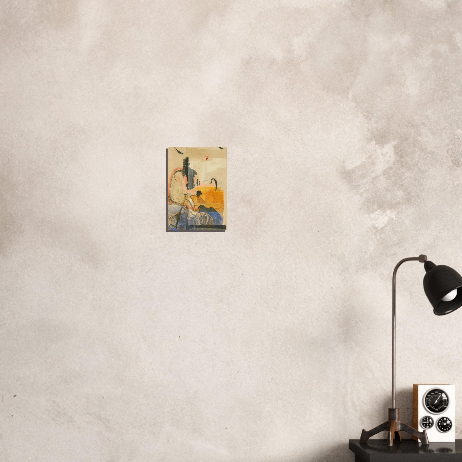 Echoes in Ochre: Modern Abstract Watercolor Poster (A3 Size | Vertical | Textured Art Print) 21x29.7 cm 8x12&quot;