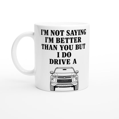 Funny Warrior Mug – 11oz Luxury Car Driver Gift, Bold Statement Coffee Cup, Mitsubishi Lover Gift for Him or Her Ceramic White