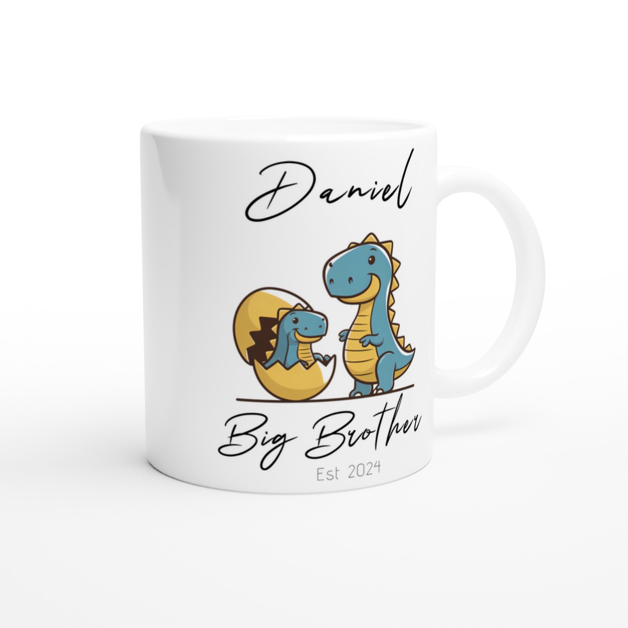 Personalized Dinosaur Big Brother Mug - Custom Name Printed siblings Coffee Cup, Big Brother Cup, Tea Mug, Pregnancy Announcement, 11oz
