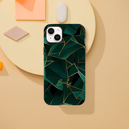 Personalized Emerald Green Tough iPhone Case - Luxury Double-Layer Protection iPhone 14 Plus