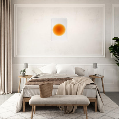 Solar Bloom - Radiant Orange Canvas - Abstract Watercolor Spiral Art Print - Slim Canvas - Wall Art