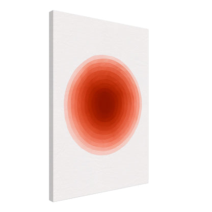 Crimson Pulse – Abstract Red Watercolor Circle Print - Slim Canvas - Wall Art