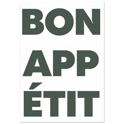 Bon Appétit Wall Art Poster, Unframed Dining Art Print in A0, A1, A2, A3, 8x12, 12x18, 16x24 30x40 Sizes, Matte Finish, Kitchen Poster 70x100 cm 28x40″ Style A - Beige