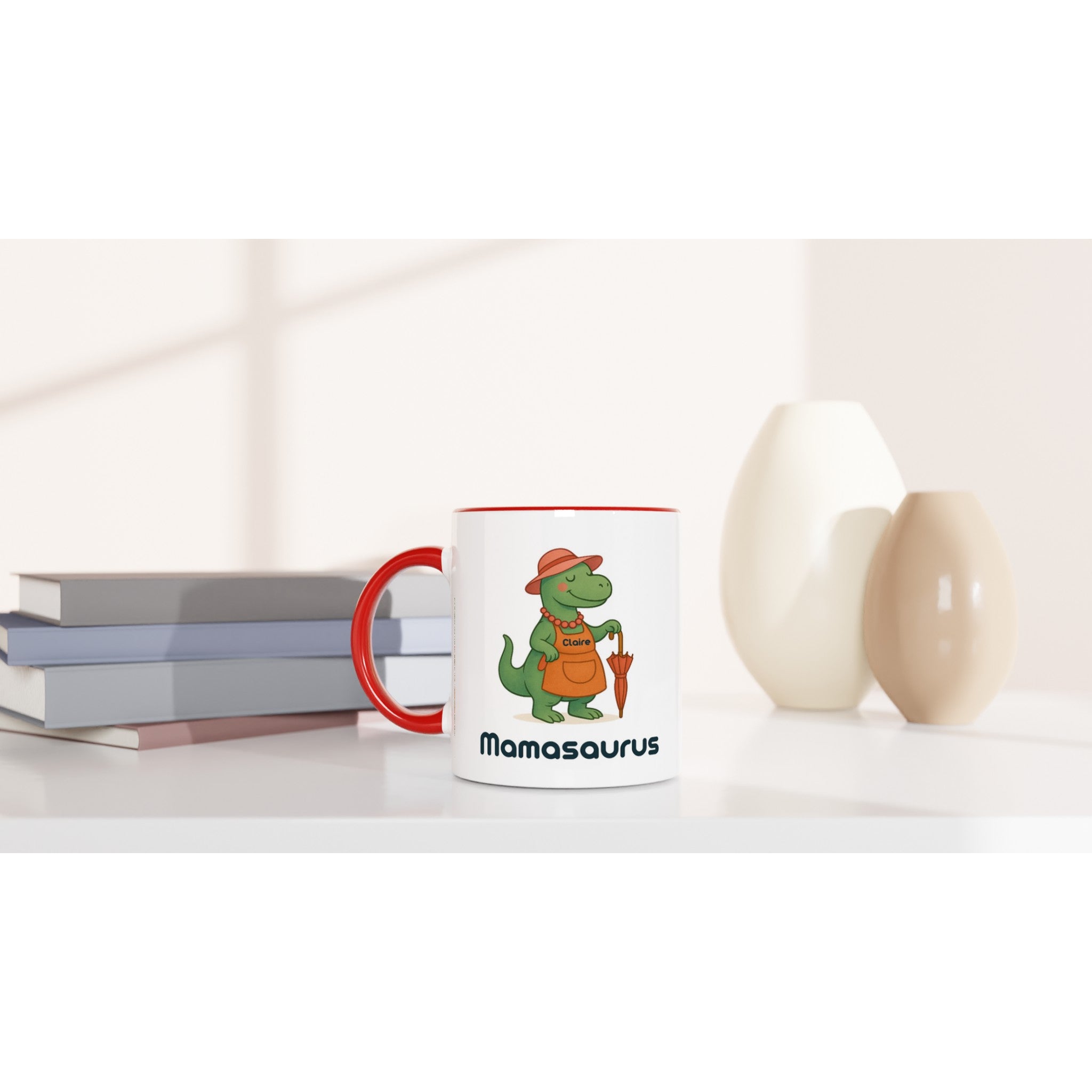 Mamasaurus Mug - Cute Dinosaur Coffee Cup - Perfect Gift for Moms