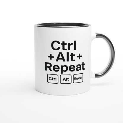 CTRL + ALT + REPEAT Mug - Funny Gift for Tech Lovers - Ceramic Coffee Cup