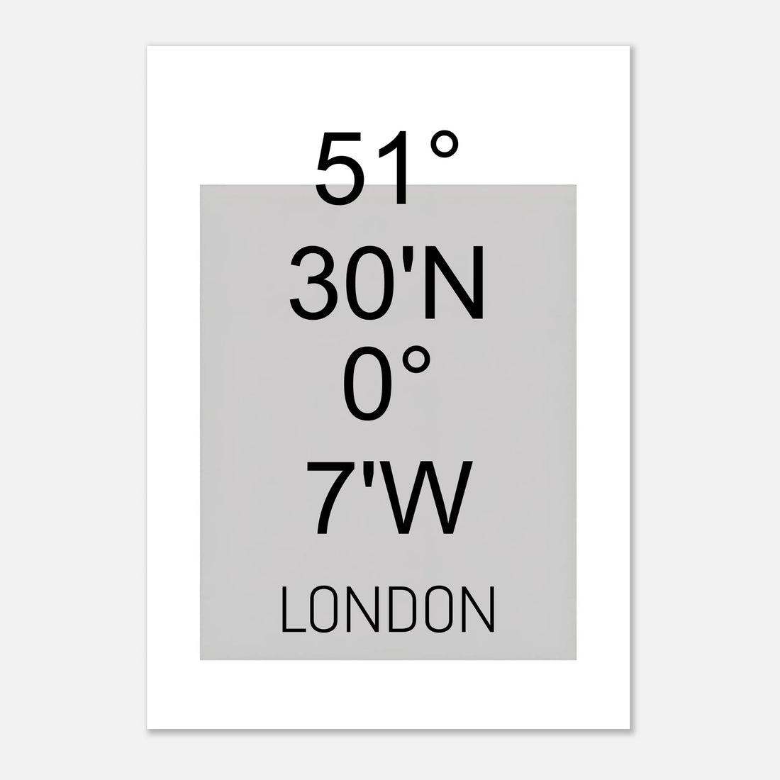 London Coordinates Poster Print | Minimalist Unframed Wall Art Decor A3 A4 A5 21x29.7 cm 8x12"