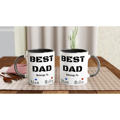 Minimalist Best Dad Mug - Personalised Cup / Customised Ceramic Mug for Fathers Day Gift, Birthday Gift for Him