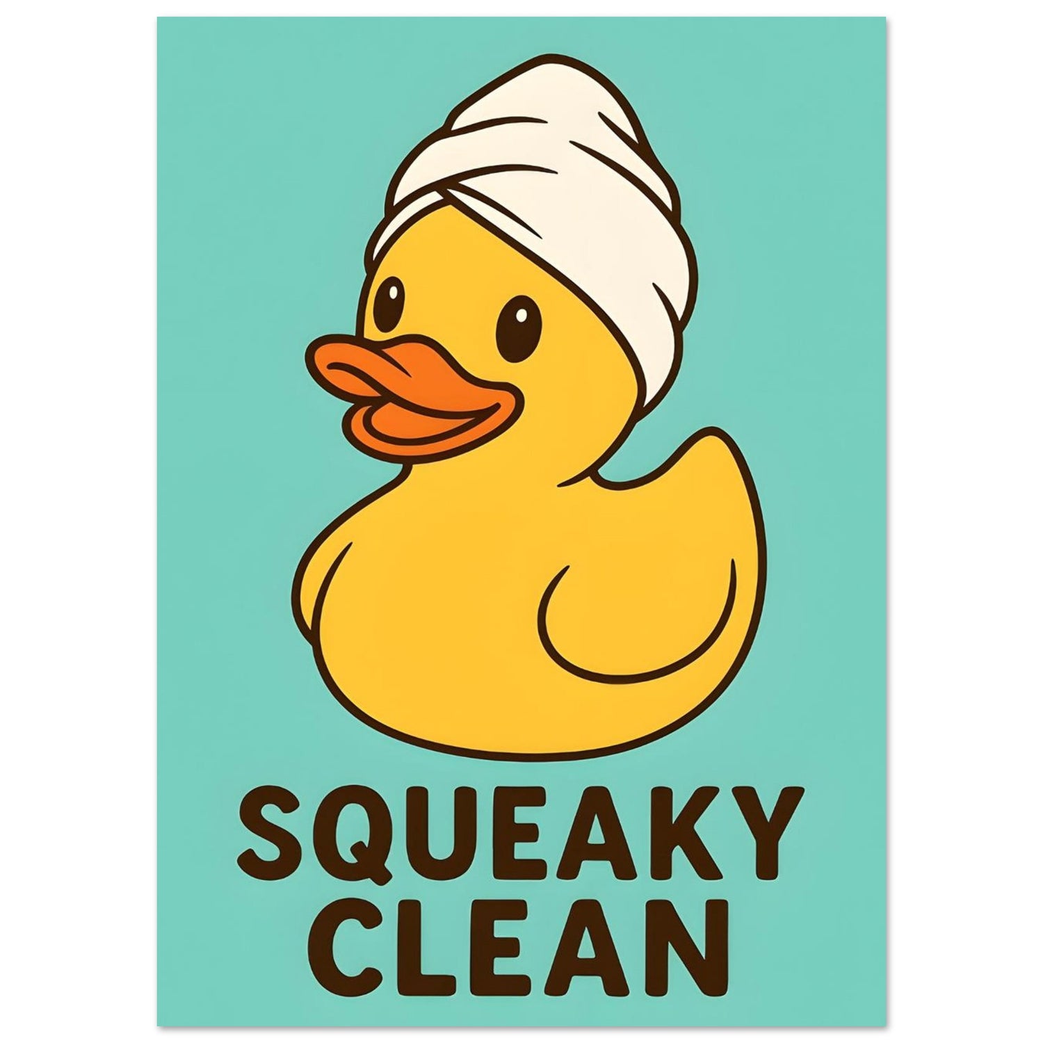 Squeaky Clean Poster - Fun Bathroom Art - Perfect for Home Decor 13x18 cm 5x7″ Green