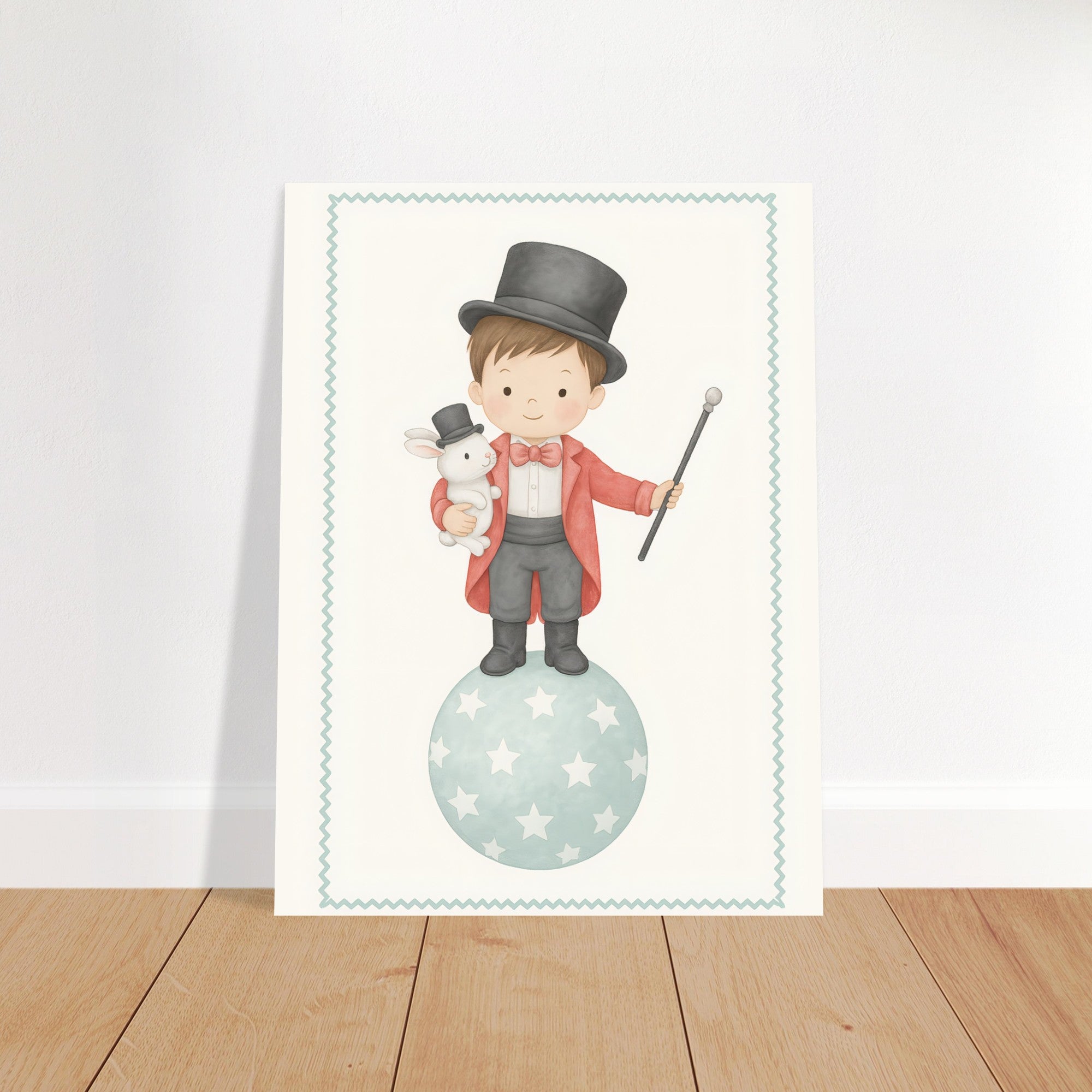 Circus Boy Poster Print - Classic Matte Art for Kids Nursery - Fun &amp; Whimsical Decor Print 15x20 cm 6x8″